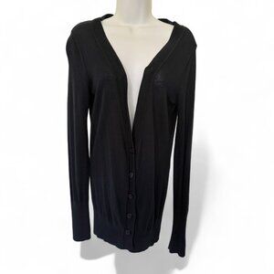 Mossimo Supply Co. Lightweight BLACK CARDIGAN Button Front Cotton Long Sleeve